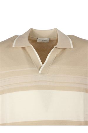 Beige cotton knit polo shirt PAOLO PECORA | A019F1000001